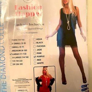 Brand New Women's 20's Adult Flapper Dress Large 11-13